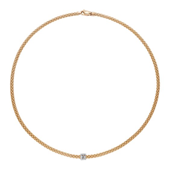 Collana Fope Donna Prima in Oro giallo Diamante 0.12 Ct 74308CX_BB_G_BBB_043 - 74308CX_BB_G_BBB_043